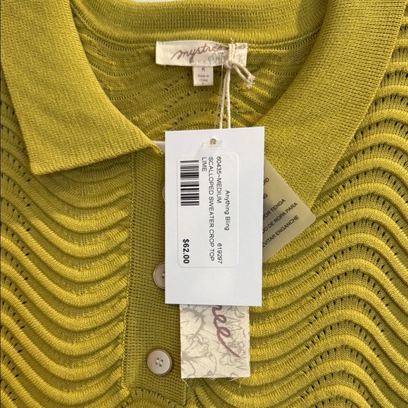 Textured Olive Green Knit Top by Mystree - Picture 3 of 3